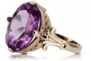 Sterling silver rose gold plated Amethyst Ring Vintage style vrc369rp